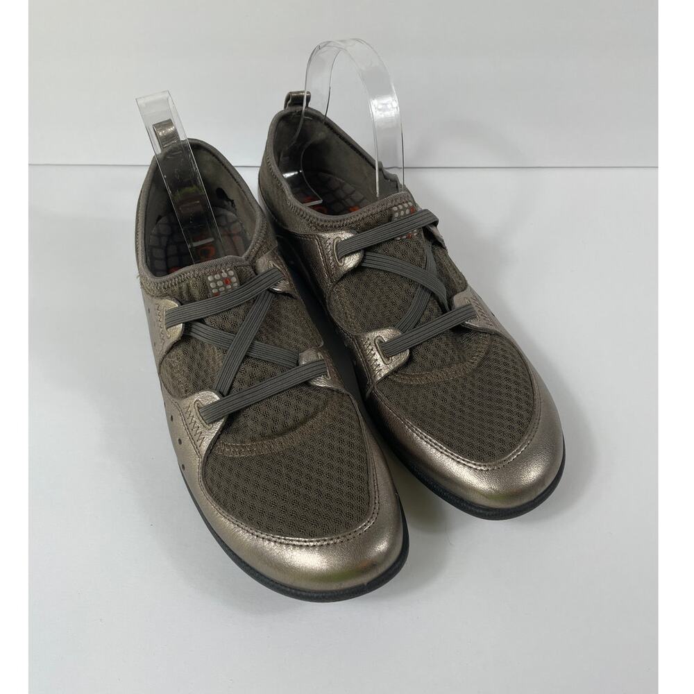 ECCO Pewter Leather Slip ons Women's 41/10/10.5 Loafers